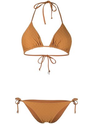 Fisico diamond-pattern string bikini - Brown