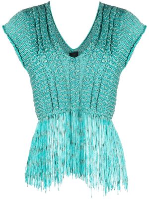 Fisico flared knitted top - Green