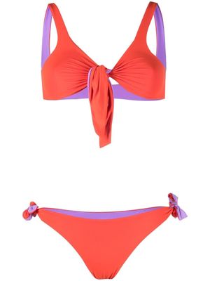 Fisico front tie-fastening bikini set - Orange