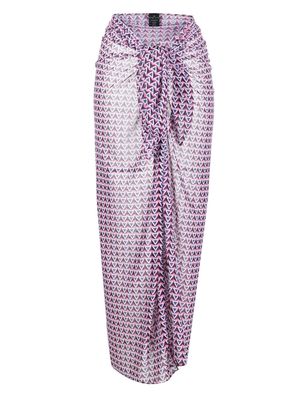 Fisico geometric-pattern print sarong - Pink