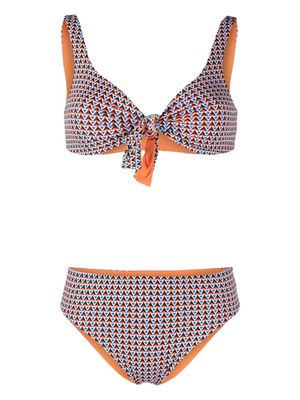 Fisico geometric-print bikini - Orange