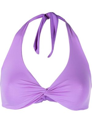 Fisico haltrneck-tie bikini top - Purple