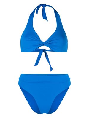 Fisico high-waisted halterneck bikini - Blue
