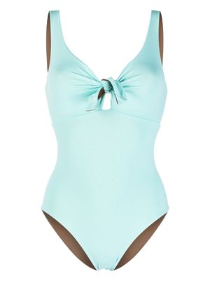Fisico knot-detail swimsuit - Blue