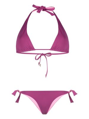 Fisico logo charm halterneck bikini - Purple