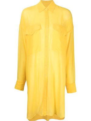 Fisico long-sleeve beach overshirt - Yellow