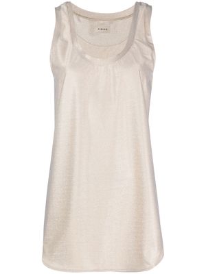 Fisico lurex-detail cover-up tank top - Gold