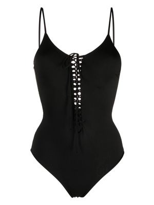 Fisico open-back stretch swimsuit - Black