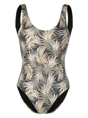 Fisico palm-tree print swimsuit - Black