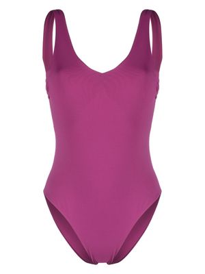 Fisico plunge-style stretch swimsuit - Purple