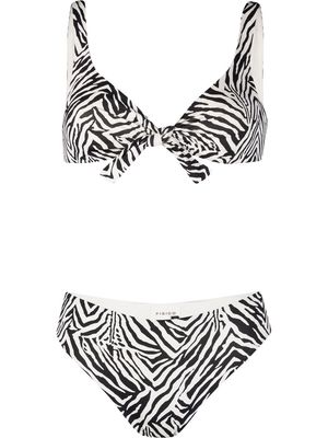 Fisico reversible zebra-print high-rise bikini - Black