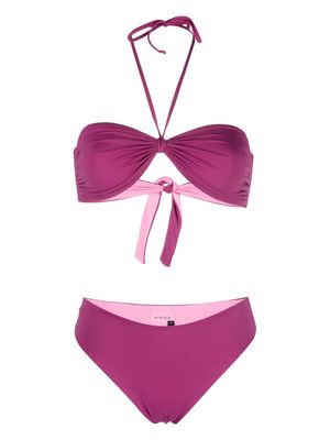 Fisico ruched bandeau bikini set - Purple