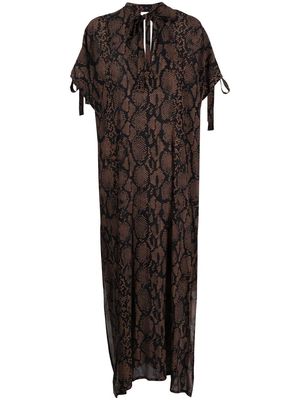 Fisico snakeskin-print beach dress - Brown