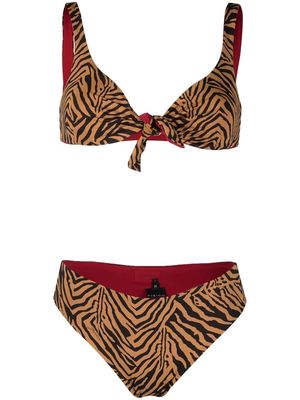 Fisico tiger-print bikini - Neutrals