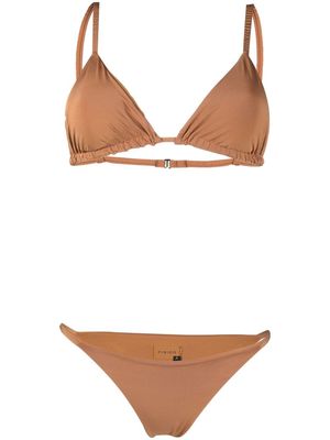 Fisico triangle-cup bikini set - Brown