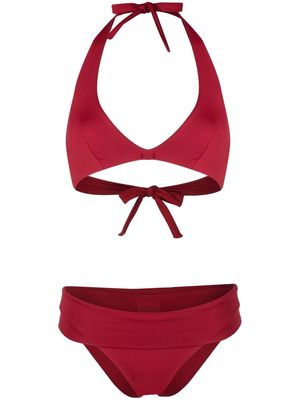 Fisico triangle halterneck bikini - Red