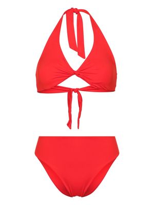 Fisico twisted triangle bikini - Red