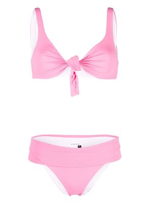 Fisico two-tone knot-detail bikini - Pink