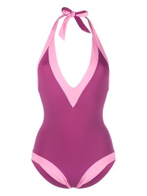 Fisico two-tone one-piece swimsuit - Purple