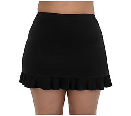 Fit 4 Ur Hips Solid Plus Skirt w/ Flounce