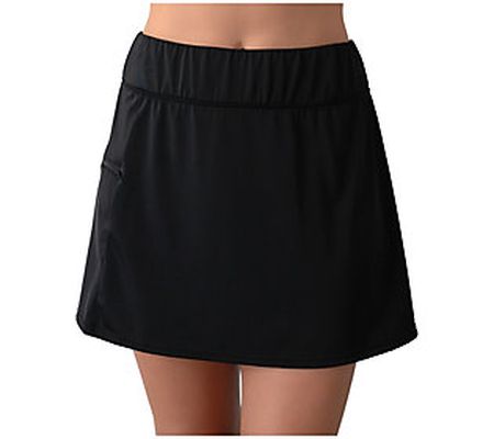 Fit 4 Ur Hips Solid Swim Skirt with Zippered Pocket