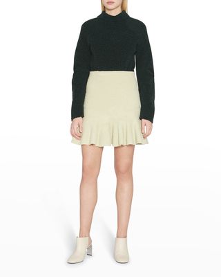 Fit-&-Flare Boucle Knit Mini Skirt