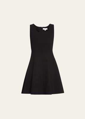 Fit-Flare Mini Wool Dress