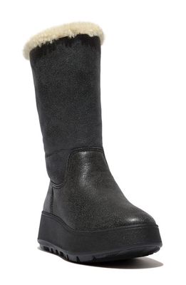 FitFlop F-Mode Cuffable Genuine Shearling Winter Boot in Black