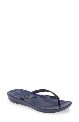 FitFlop iQushion Ombré Sparkle Flip Flop in Midnight Navy