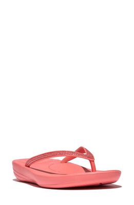 FitFlop iQushion Splash Crystal Flip Flop in Rosy Coral