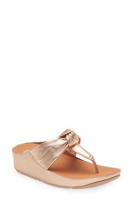 FitFlop Twiss II Knot Wedge Sandal in Rose Gold