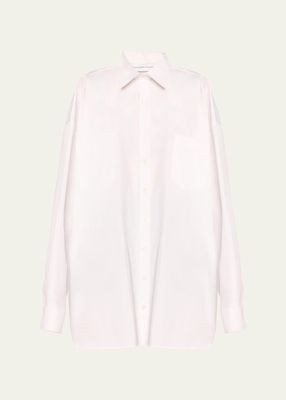 Fitted-Back Oversized Button Down Shirt