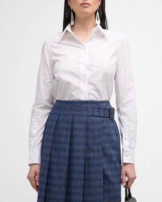 Fitted Classic Button-Front Shirt