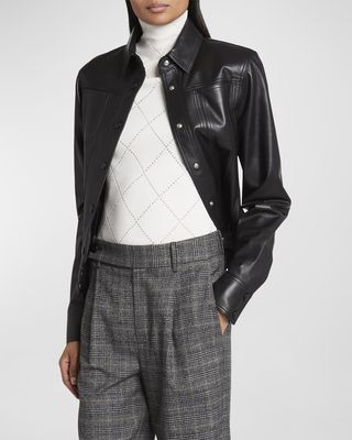 Fitted Faux-Leather Jacket