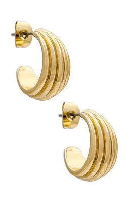 Five and Two Karma Hoops in Metallic Gold.
