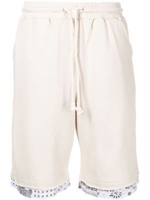 FIVE CM bandana-detail drawstring shorts - White