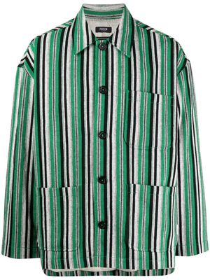 FIVE CM button-up striped shirt - Green