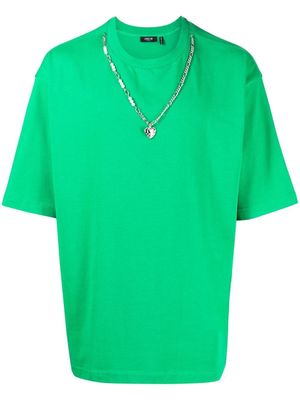 FIVE CM chain-detail short-sleeve T-shirt - Green