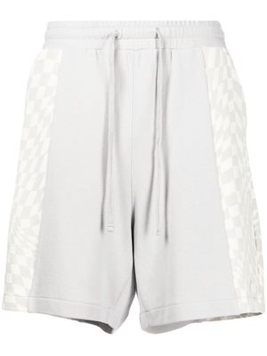FIVE CM checkerboard-print track shorts - Grey