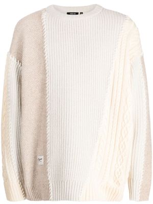 FIVE CM colour-block ribbed-knit jumper - Neutrals