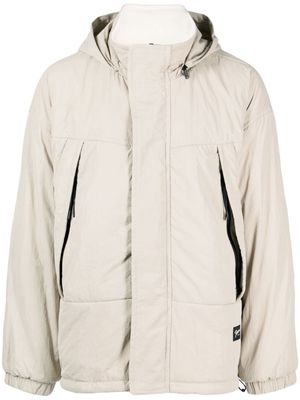 FIVE CM concealed-fastening hooded jacket - Neutrals