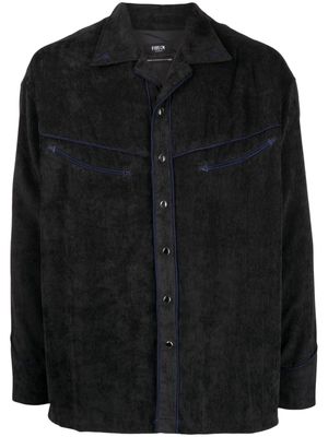 FIVE CM contrasting-trim long-sleeve shirt - Black