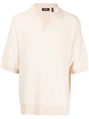 FIVE CM drop-shoulder knitted polo shirt - Neutrals