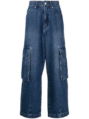 FIVE CM elasticated-waistband straight-leg jeans - Blue
