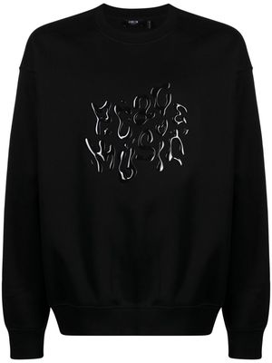 FIVE CM embossed-lettering cotton-blend sweatshirt - Black