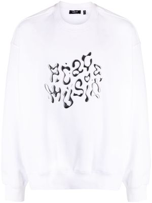 FIVE CM embossed-lettering cotton-blend sweatshirt - White