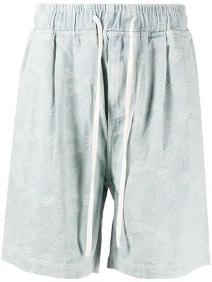 FIVE CM embroidered drawstring track shorts - Blue
