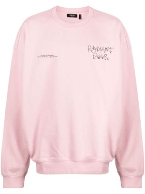 FIVE CM embroidered-slogan cotton sweatshirt - Pink
