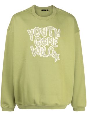 FIVE CM embroidered Youth Gone Wild sweatshirt - Green