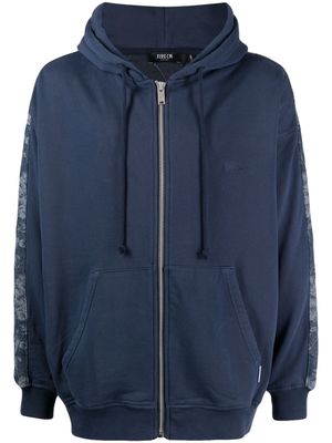 FIVE CM floral-print hooded jacket - Blue